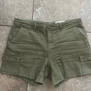 Cosmic Blue Love Cargo Shorts tan-green size 28